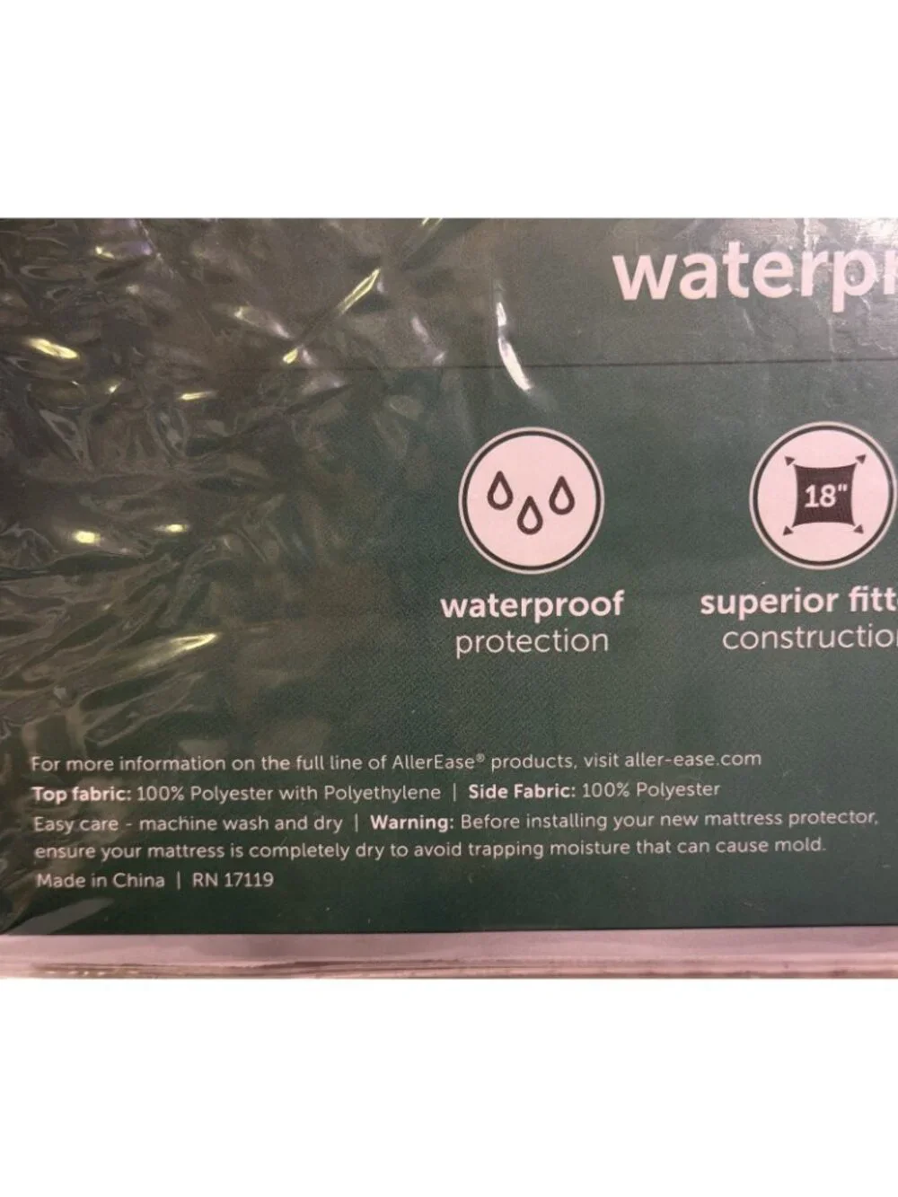 AllerEase Full Size Perfect Waterproof Fitted Mattress Protector New